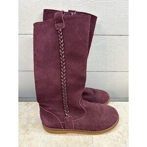 Elephantito Girls Boots Shoes Purple Suede Zip Up Size 2